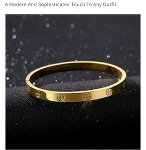 Cartier-Inspired Luxury Gold Plated Ring + Gold Bracelet