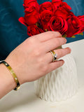 Cartier-Inspired Luxury Gold Plated Ring + Gold Bracelet